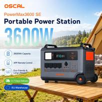 Nešiojama Oscal PowerMax 3600SE tvirta elektrinė, 3600W saulės generatorius 3600Wh LiFePO4 baterija, išmanus APP valdymas namams, lauko stovyklavimui Oscal PowerMax 3600SE-yy