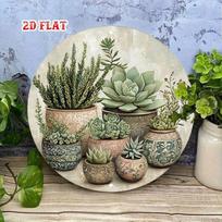 Metal Succulent Pot Wall Art Poster gray