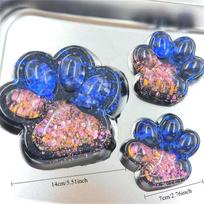 Black Blue Pink Glitter Cat Paw Squishy Soft TPR Squeeze Toy Stress Relief Fidget Toy Transparent Sequins Paw Sensory Gift blue