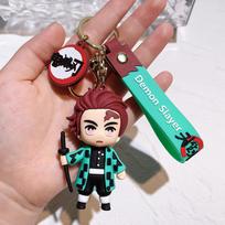 New Demon Slayer Kimetsu No Yaiba Blade of Ghost Keychain Cute Bag Pendant Car key Pendant Fans Gift Anime Jewelry Accessories black