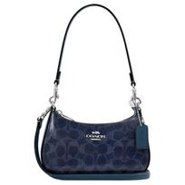 COACH Teri dengto drobės peties rankinė Maža moteriška mėlyna CAJ93-SVD9 One Size 1 gray