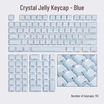 113-Key Transparent Crystal Jelly Keycaps in OEM Height with Side-Printed Hearts white