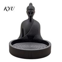 Yoga Room Incense Burner Meditation Buddha Stick Holder, 3D Printed with Ripple Holder Ash Tray, Desktop Ornament for Home Office Stand juoda