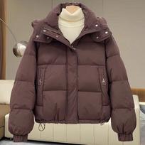 Moteriškas parkas Žieminė striukė Kasdienis laisvas pūkinis paltas Didelio dydžio su gobtuvu Šiltas Minkštas Medvilninis Pūkinė Sniego apranga Striukės L juoda