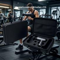 EVA Massage Gun Storage Bag with 6 Interchangeable Heads and 4 Head Attachments Black gray