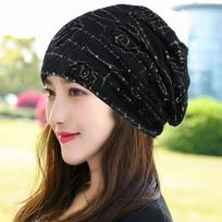 Women's Floral Thin Postpartum Hat Breathable Hood One Size juoda
