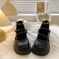 Fashion Versatile Brown Round Head Women's Autumn Vintage Platform Mary Jane Small Leather Shoes 35 juoda