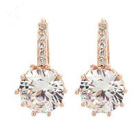 New Vintage Earrings Rose Gold Crystal Bling Drop Earrings for Women Girls Christmas Gift Fashion Wedding Jewelry KTY auksas