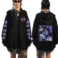 Hot Anime Demon Slayer Kamado Nezuko And Kamado Tanjirou Print Hooded Men Women Zip Hoodies Harajuku Sweatshirt Zipper Jacket S gray