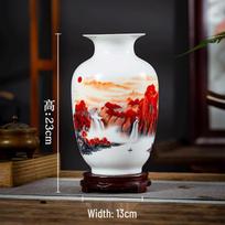 Sėkmės Jingdezhen Keramikos Vazos Rinkinys: 3 dalių dekoracija svetainei, vitrinai ar televizoriaus spintelėms white