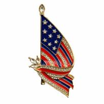 Amerikos vėliavos pentagramos kaspinas aukso spalvos krištolinė sagė atlapo segtukai JAV patriotiniai papuošalai moterims vyrams paltui kostiumui korsazas