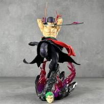 28CM One Piece Roronoa Zoro Three-Sword Style Double head interchangeable Animation statue The Birthday Gift 28CM black
