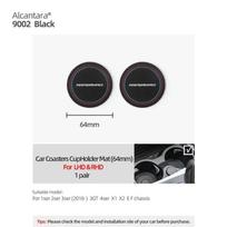 Betterhumz Car Coaster Cup Holder Mat for BMW F20 F22 F30 F32 G20 3 Serie E90 E92 E60 F10 Made of Alcantara Interior Accessories 2pcs 64mm Black white