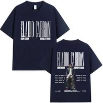 Y2k Hip Pop Tops ELADIO CARRION DON KBRN WORLD TOUR 2025 Merch  Fashion Pop Music Print Cotton Casual Loose Tshirt Unisex S gray
