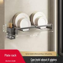 YouShu Kitchen Wall-Mounted Dish Drying Rack gray