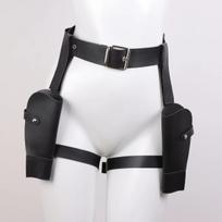 Adjustable Leg Holster and Belt Set For Party Halloween Cosplay Accessory Cowboy Costume for Women And Men(Gun not included) white