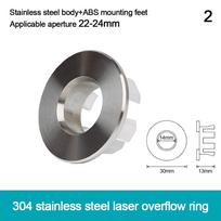 Stainless Steel Sink Overflow Covers Round Replacement Wash Basin Overflow Ring Plug Trim Ring Cap Kitchen Bathroom Supplies gray
