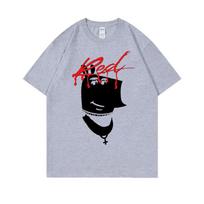 Rapper Playboi Carti Whole Lotta Red Chill Guy Funny Meme T Shirts Unisex Fashion Oversized Tshirt 100 Cotton Short Sleeve Tshirt S gray