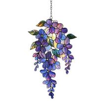 Wisteria Suncatcher, Acrylic Hanging Flower Branch Ornament, Stained Glass Style Floral Window Decor for Home Garden, Gift for Women, Mom 1pc gray