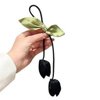 Sweet Tassels Tulip Hair Rope Cloth Korean Style Flower Hair Ring Bowknot Hair Accessories Elastic Hair Band Daily juoda
