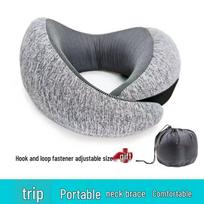 Foldable U-Shaped Memory Foam Neck Support Pillow - Portable & Washable for Office & Travel 15x27 gray