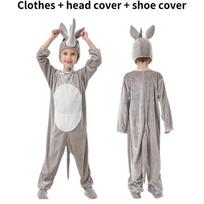 Soft And Durable Animal Onesie Rhinoceros Costume For Kids Boys And Girls In Polyester 110cm/43.31in gray