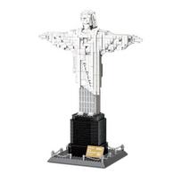 973PCS  World Famous Modern Architecture Building Blocks Statue of Christ The Christ Redeemer Assembly Bricks Gifts white