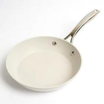 Sveika keraminė nelipni keptuvė aliuminio lydinio indukcinė suderinama virtuvės indų keptuvė plieninė rankena namų gamybai (White,20 cm) balta