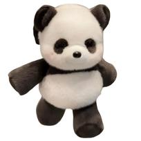 Mielas panda pliušinis žaislas, minkšta pliušinė gyvūnėlio pagalvė, emocinės paramos, kawaii kiaulytės pliušinė lėlė, kūrybiška gimtadienio dovana vaikams black