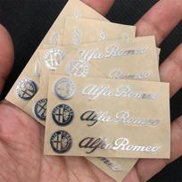 8 vnt. 3D metalinis emblemos lipdukas Automobilio interjero dekoravimas Stiliaus lipdukai Alfa Romeo Sportiva 156 Stelvio Giulia Giulietta SY6 beige