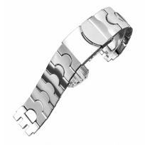 Crescent‑Shape Convex‑Mouth Metal Steel Watch Band For Swatch 19mm For Swatch 17mm balta