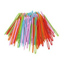100 vnt. Vaikų spalvingų plastikinių 7 cm adatų gobelenui siuvinėti vilnoniais siūlais „pasidaryk pats“ įvairiaspalvis
