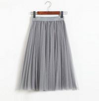 Aukštos kokybės moteriškas 3 sluoksnių tiulio baleto sijonas-tutu, skirtas vintažinei elegancijai Waist 56-99cm pilka spalva