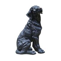 Simulation Sturdy Dog Statue Resin Dog Figurine for Outdoor Decor Home Car Ornament No.2 Black black