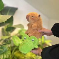 Jojantis Žąsis Kapibara Pliušinis Žaislas Jojantis Krokodilais Įdomi Kapibara Anime Pūkuotas Žaislas Miela Minkšta Kapibara Pliušinė Lėlė brown