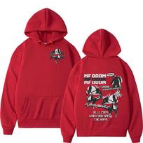 Reperis Mf Doom Madvilain Doomsday Metalinė Kaukė Veido Grafika Raidėmis Spausdinti Grafiniai Megztiniai Su Gobtuvu Harajuku Sportinė Apranga S brown