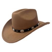 New Western Cowboy Hat Wholesale Roll Top Hat Autumn And Winter Visor Hat Jazz Hat M（56-58cm） šviesiai ruda spalva