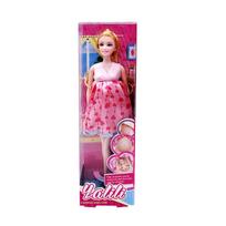 New Handmade 30cm Pregnant Mom with One Baby in Her Belly Doll Girl's Toy Doll with Pink Dress for Girl Color Box Game pink