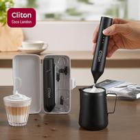 CLITON Rechargeable Handheld Milk Frother & Mixer gray