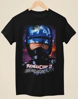 Robocop 2 - Movie Poster inspired Unisex Black T-shirt XL blue