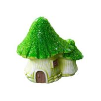 Yousheng Resin Mushroom House Figurine for DIY Terrarium & Fish Tank Decor Cute Fairy Garden Ornament Miniature Desktop Decoration for Home Office C green
