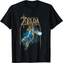 Zelda Breath Of The Wild Link Šaudymo iš lanko Logotipo Grafinis Marškinėliai Marškinėliai S juoda