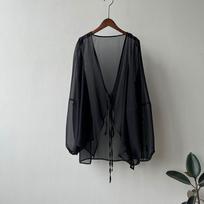 Summer Women Chiffon Sun Protection Shirt  V-neck Loose Long Sleeve Open Stitch  Lace-up Simple Solid Chiffon Breathable Minimalist Stylish XS juoda