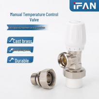 Brass PPR Thermostatic Radiator Angle Valve for Floor Heating 20 PPR*1/2 Manual Thermostatic Valve Angle Type gray