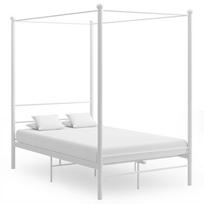 White Metal Canopy Bed 120 x 200 cm