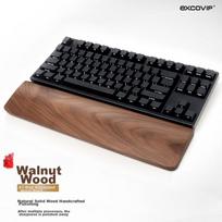 Black Walnut 87-Key Keyboard Handrest, Wrist Rest Solid Wood Handrest, Wooden Mouse Wrist Pad, Mouse Pad Wrist Rest Keyboard Support 9716