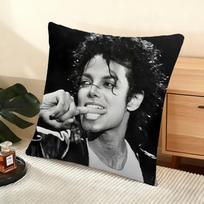 M-Michael J-Jackson Cushion Cover Soft Short Plush Pillow Cover Smooth Cozy Texture Aesthetic Cushion Case Home Decor Peach skin 18*18(CM)-1Pcs