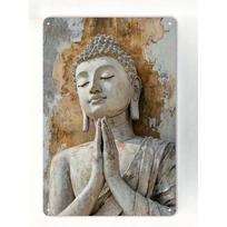 D Metal Buddha Wall Art Antique Gold Finish Zen Meditation Statue Prayer Hands Home Temple Office Decor Spiritual Gift 20X30CM gray