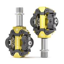 GEWAGE GE-152 Clipless Double-Sided SPD Bicycle Pedals with Cleats, Gold