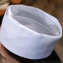 Mesh Breathable Sushi Cap Wear Resistant Head Circumference Chef Flat Top Caps  Both Sexes Chef Style 2 White gray